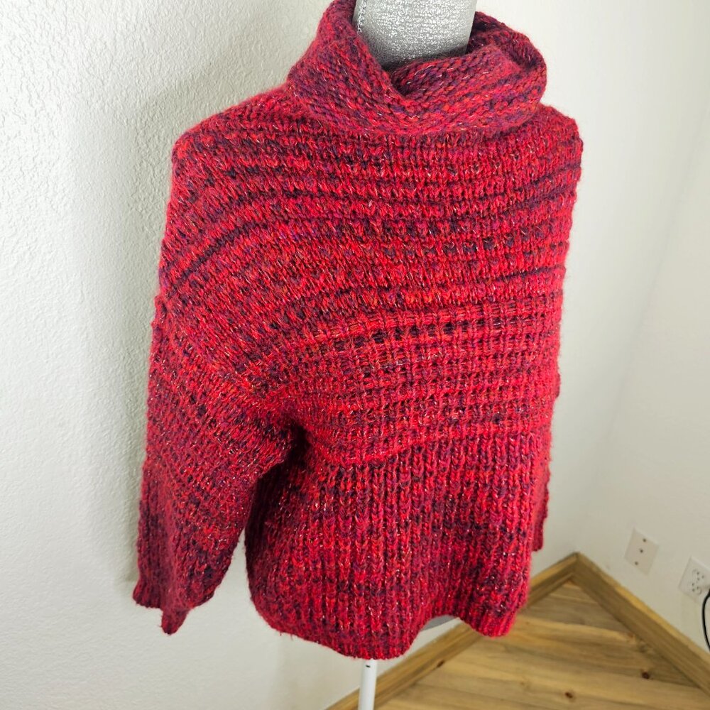 ZADIG & VOLTAIRE Burgundy Red Chunky Knit Wool & Alpaca Sweater